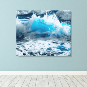 Decoração de parede com tela de onda do oceano