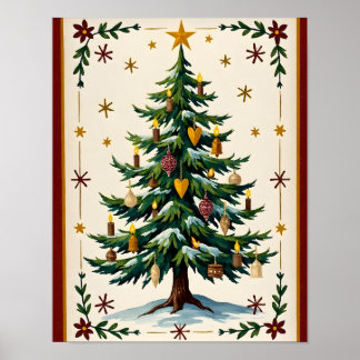 Decoração de parede de árvore de Natal em arte pop