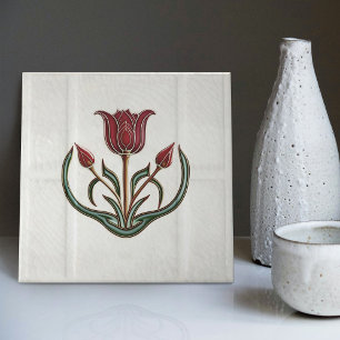 Decoração de parede de tulipa vermelha Arte Nova A