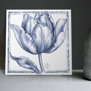 Decoração de parede de tulipas de Delft Arte Nova