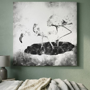 Decoração de Parede em Aquarela de Flamingo Preto