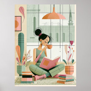 Decoração de Parede em Poster de Sala de Leitura R