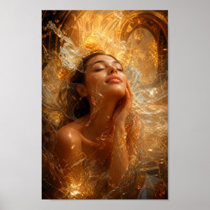 Decoração de Parede em Poster de Vidro Dourado Ser