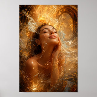 Decoração de Parede em Poster de Vidro Dourado Ser