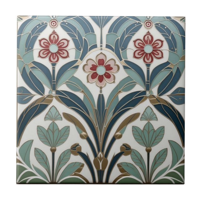 Decoração de parede floral abstrata Art Deco Macki (Frente)