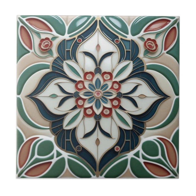 Decoração de parede floral abstrata Art Deco Macki (Frente)