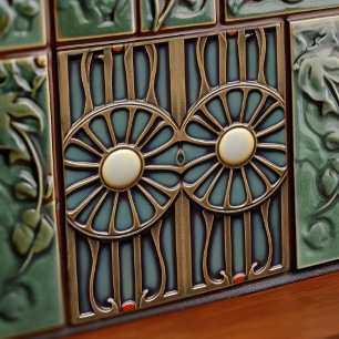 Decoração de parede floral Art Déco Daisies Arte N