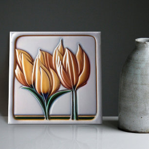 Decoração de parede floral tulipa Art Déco Art Nou
