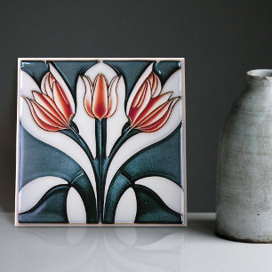 Decoração de parede floral tulipa Art Déco Arte No