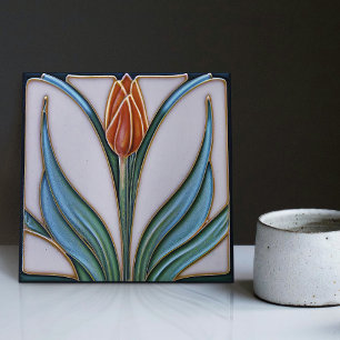 Decoração de Parede Tulipa Vermelha Art Nouveau Ar