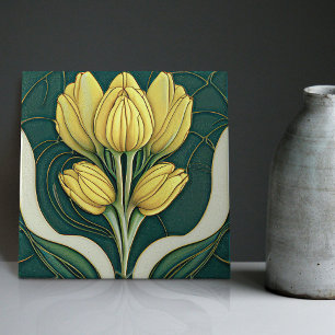 Decoração de Parede Tulipas Art Déco Arte Nova Cer