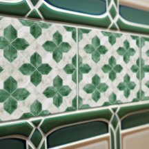 Decoração de Parede Verde Esmeralda Arte Nova Cerâ