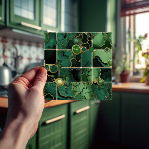 Decoração de Parede Verde Esmeralda Mosaico Chic M