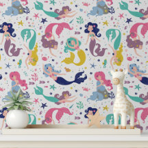 Decoração de quarto de berçário de sereias fofas