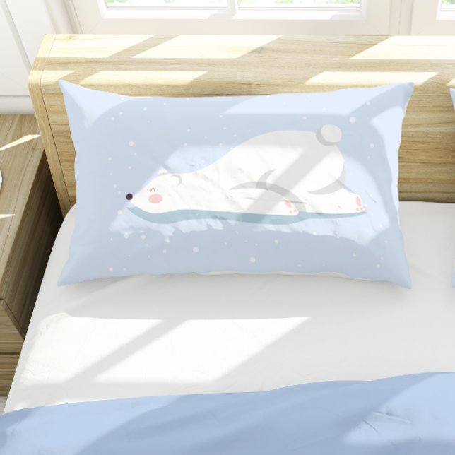 Decoração de quarto de quarto de ouriço polar de i (Winter Polar Bear Nursery Bedroom Decor Pillow Case)