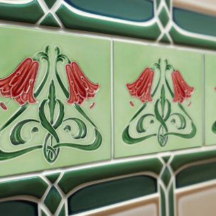 Decoração de Sineta Vermelha Art Nouveau Art Déco