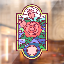 Decoração de Vidro Mantido Floral Rosa Faux