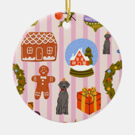 Decoração de Weim com enfeites de Natal em rosa 