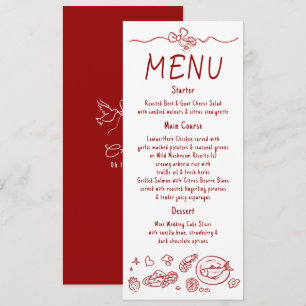 Decoração Divertida e Funky Menu de Casamento Escr