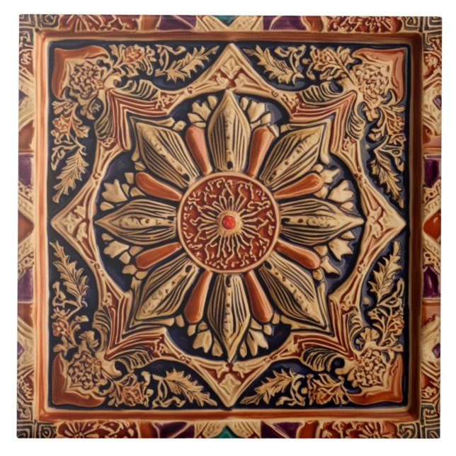 Decoração do bege castanho-do-mosaico (Frente)