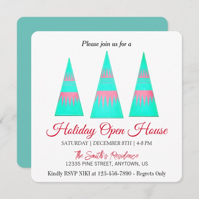 Decoração do Cartão de Férias da árvore de Natal (Frente/Verso)