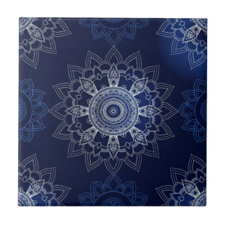 Decoração do índio Azulejo Azul Mandala Português