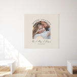Decoração do presente de casamento de fotos em cre<br><div class="desc">Melhor juntos,  casal rosa-rosado,  anúncio de casamento de fotos de arco e impressão de presente. Moto de natas naturais moderna e elegante.</div>