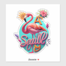 Decoração Flamingo com adesivos Vibrantes