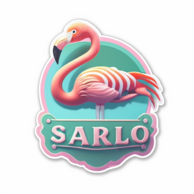 Decoração Flamingo com adesivos Vibrantes (Frente)