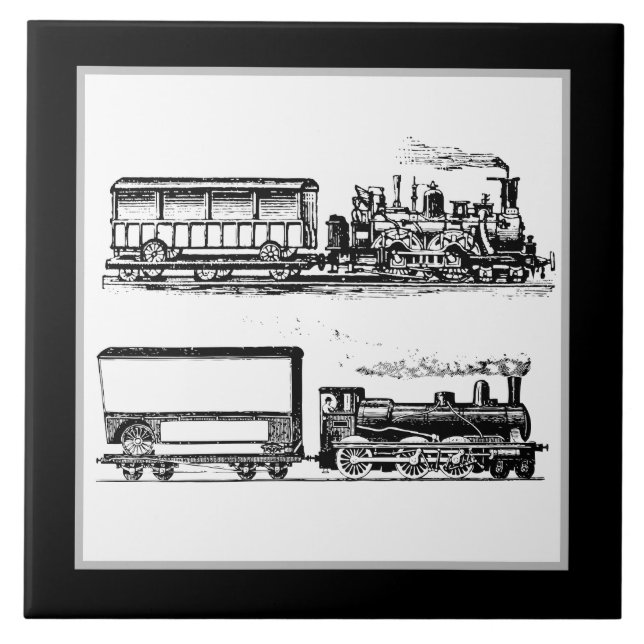 Decoração legal do comboio branco preto (Frente)