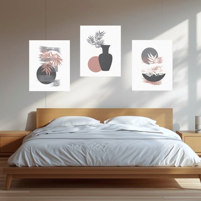 Decoração mínima de pintura de parede rosa/Cinza (Criador carregado)