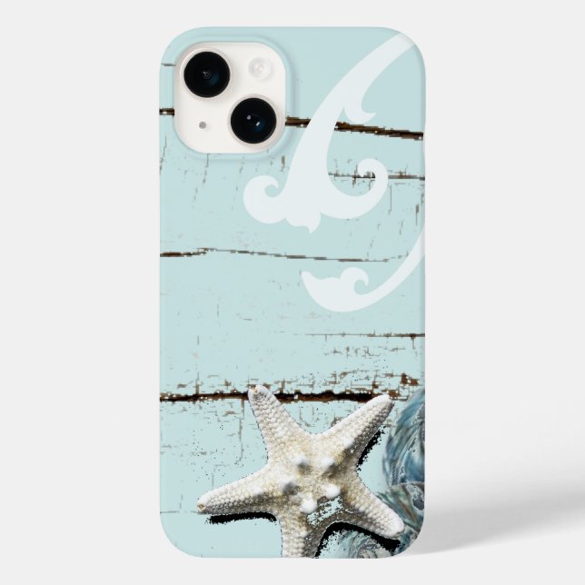 Decoração Romântica da praia azul de Seashell (Verso)