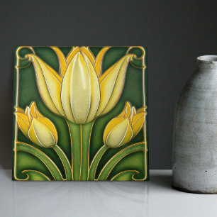 Decoração Simétrica de Parede em Tulipa Amarela Ar