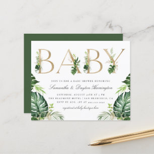 Decoração Tropical com Letras Douradas Chás de Beb