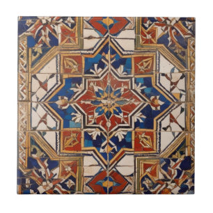 Decoração vermelha branca e vírgula do Mosaico