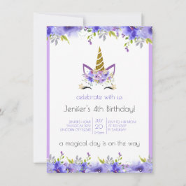 Decorações de Aniversário de Unicórnio Violeta Fre