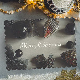 Decorações de Natal em Prata Preta