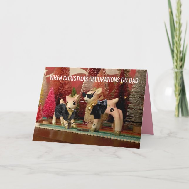 Decorações de Natal Ficaram com cartão de feriado  (Frente)