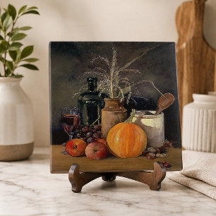 Decorações do outono sobre Mesa, Abóbora, Fruta, B