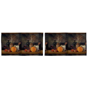 Decorações do outono sobre Mesa, Abóbora, Fruta, B