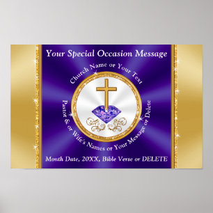 Decorações do Partido da Igreja Poster de Aniversá