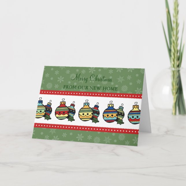 Decorações Novo Cartão de Natal de Endereço (Frente)