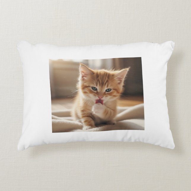 Decorativa Almofada com estampa de gatinho (Frente)