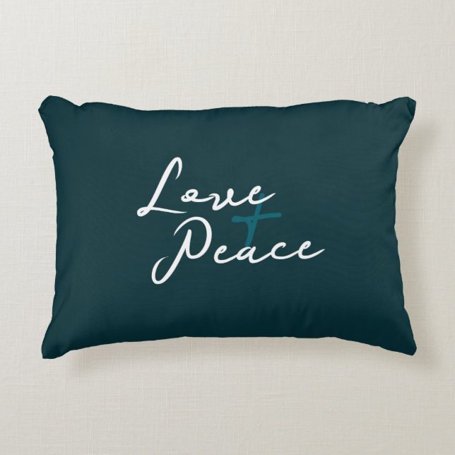 Decorativa Almofada de Acabamento Amor e Paz (Frente)