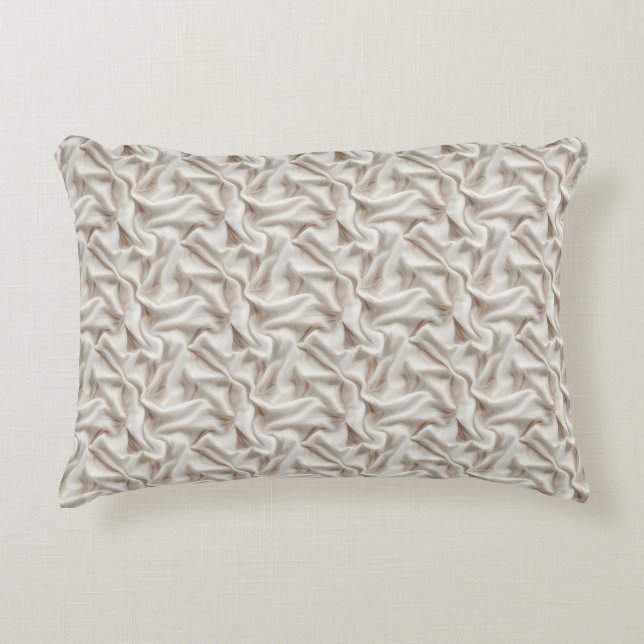 Decorativa Almofada de Acabamento Bege Neutro, Creme e Marfim (Frente)