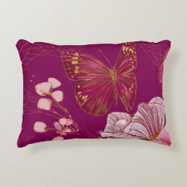 Decorativa Almofada de Acabamento Borboleta Rosa