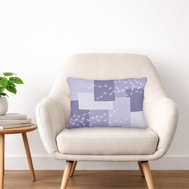 Decorativa Almofada de Acabamento Botânico Roxa Branca Modern (Criador carregado)