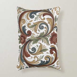 Decorativa Almofada de Acabamento com Desenho Rosemaling de H