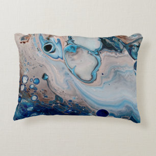 Decorativa Almofada de Acabamento com Estampa Abstrata Azul