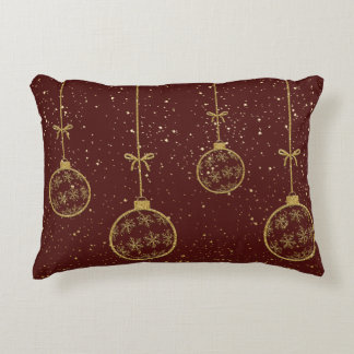 Decorativa Almofada de Acabamento de Natal com Ornamento Verm